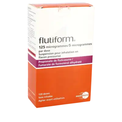 Flutiform 125 Microgrammes/5 Microgrammes Par Dose, Suspension Pour Inhalation En Flacon Pressurisé à LIEUSAINT