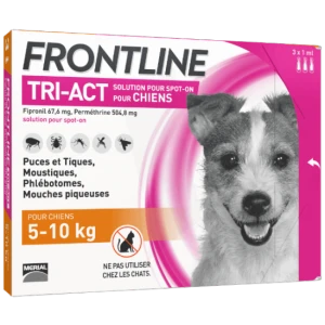 Frontline Tri-act Solution Pour Spot-on Chien 5-10kg 3pipettes/1ml