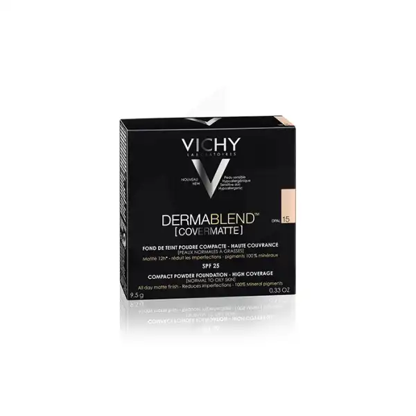 Vichy Dermablend Covermatte Fond De Teint Poudre Compacte Teinte N°15 Opal 9,5g