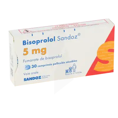 BISOPROLOL SANDOZ 5 mg, comprimé pelliculé sécable