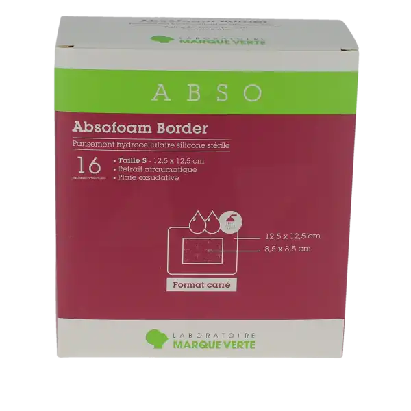 Absofoam Border Pans Hydrocellulaire 12,5x12,5cm B/16