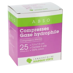 Marque Verte Abso Compresses Gaze 7,5x7,5