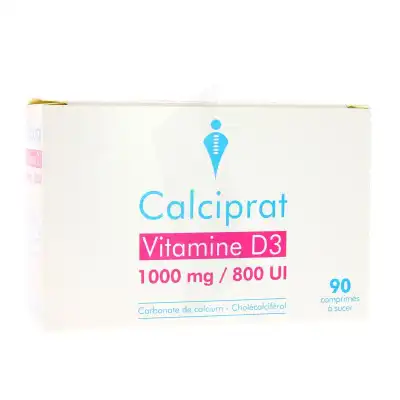 Calciprat Vitamine D3 1000 Mg/800 Ui, Comprimé Pilul/90 à Beauzelle