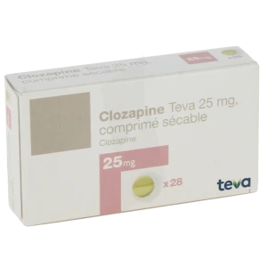Clozapine Teva 25 Mg, Comprimé Sécable