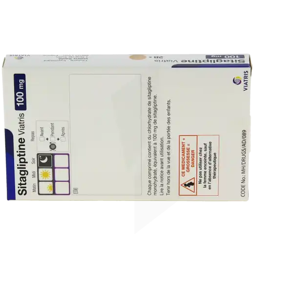 Sitagliptine Viatris 100 Mg, Comprimé Pelliculé