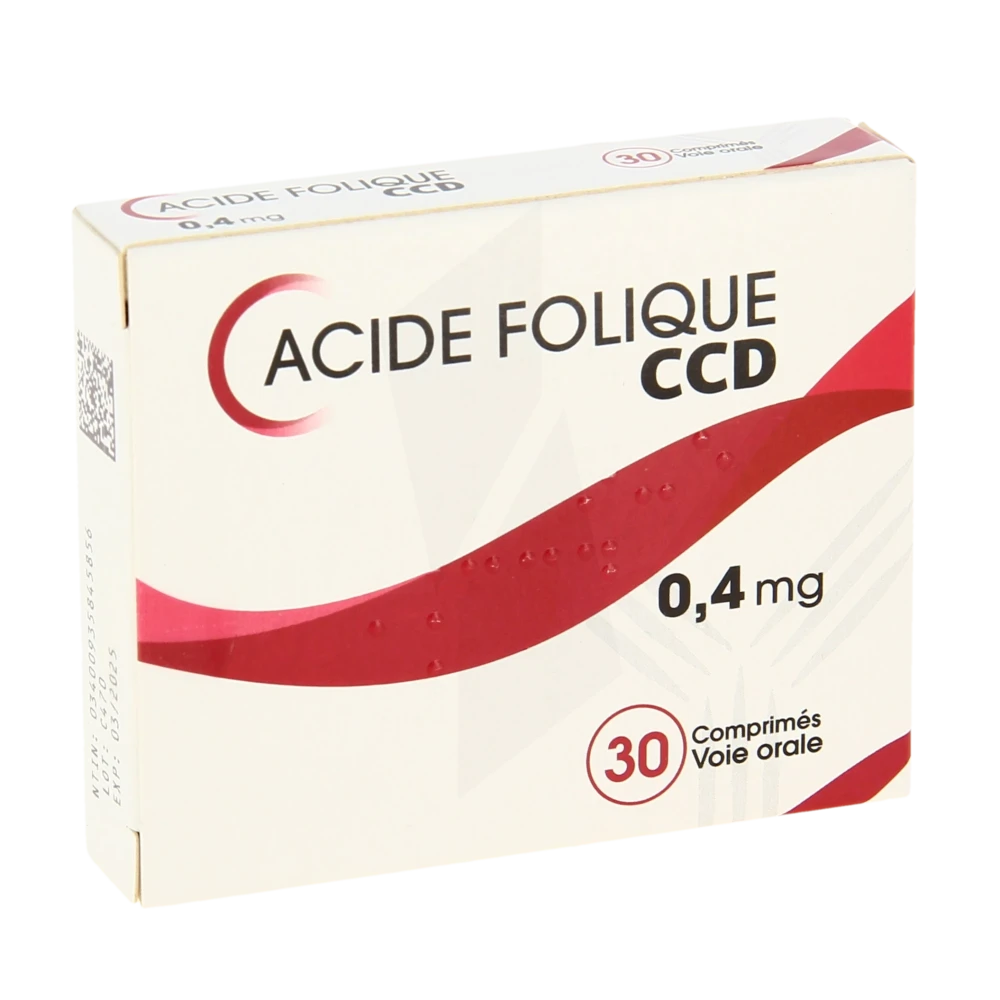 Acide Folique Ccd 0,4 Mg Comprimés Plq/30