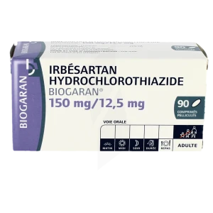 Irbesartan/hydrochlorothiazide Biogaran 150 Mg/12,5 Mg, Comprimé Pelliculé