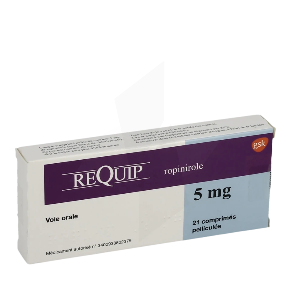 Requip 5 Mg, Comprimé Pelliculé