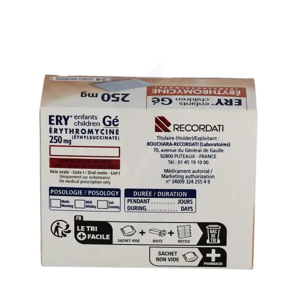 Ery Enfants 250 Mg, Granulés En Sachet