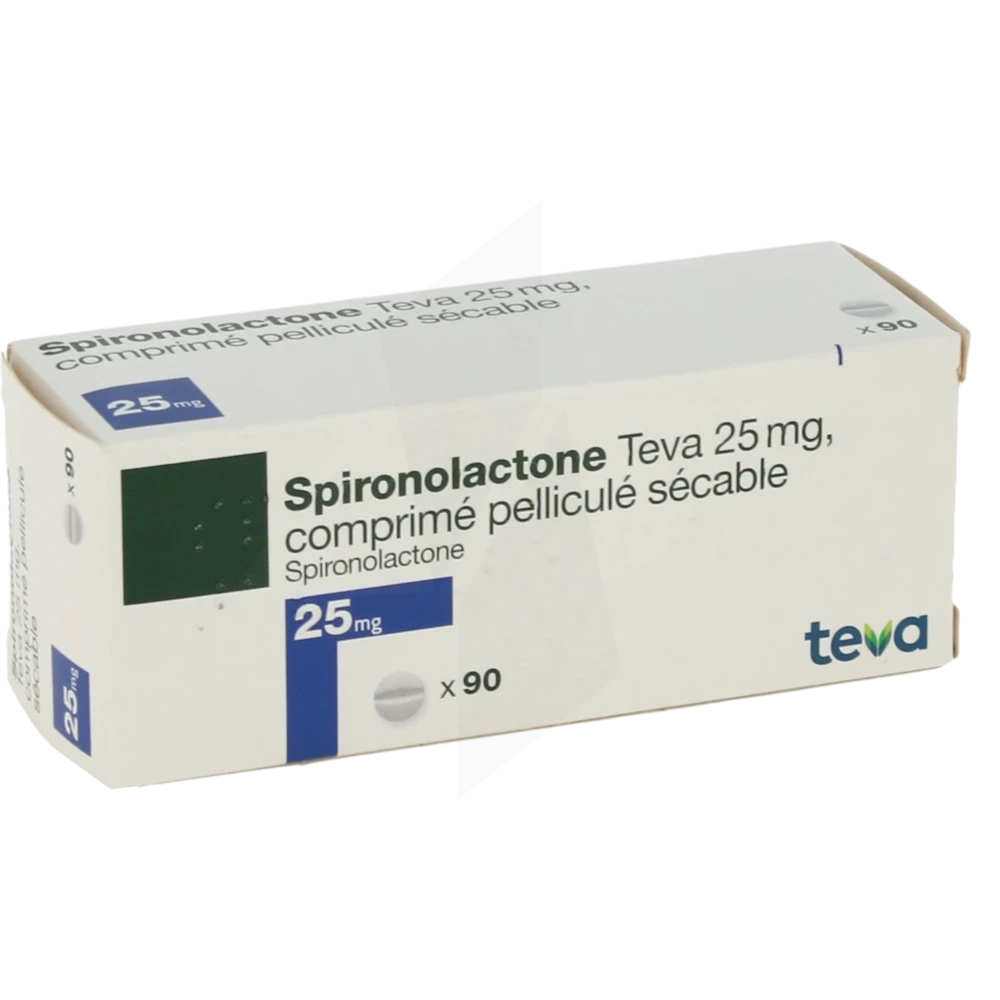 Spironolactone Teva 25 Mg, Comprimé Pelliculé Sécable