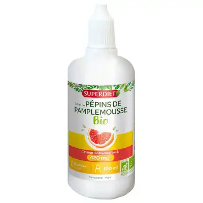 Superdiet Extrait De Pépins De Pamplemousse Bio 420 Mg Solution Buvable Fl Compte-gouttes/100ml à Égletons