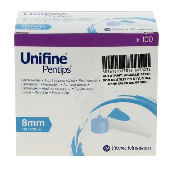 Unifine Pentips, G31, 0,25 Mm X 8 Mm, Bleu , Bt 100