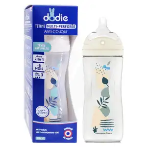Dodie Teat & Ring Biberon Tétine Biomimétisme +6mois Débit 3 Bleu 330ml à Toulouse