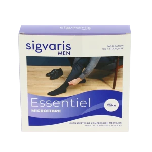 Sigvaris Essentiel Urban Microfibre Chaussette Morpho- Classe 2 Homme Noir Normal S