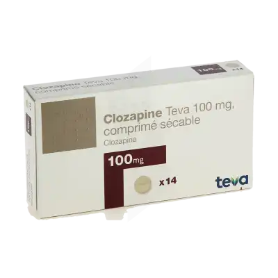 Clozapine Teva 100 Mg, Comprimé Sécable à Osny