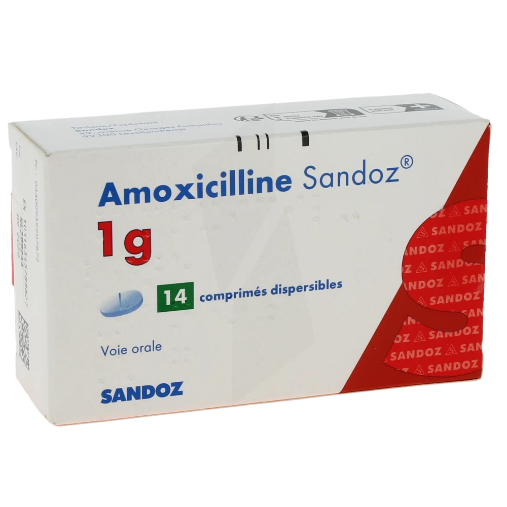 Amoxicilline Sandoz 1 G, Comprimé Dispersible