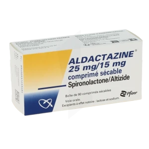 Aldactazine 25 Mg/15 Mg, Comprimé Sécable
