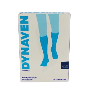 Sigvaris Dynaven Semi-opaque Fin Chaussette Classe 2 Homme Marine Normal L