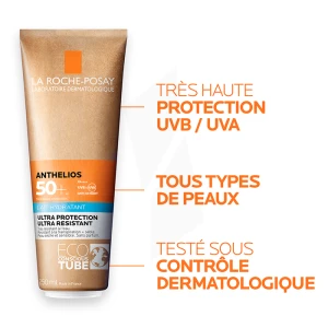 La Roche Posay Anthelios Crème Solaire En Lait Hydratant Corps Spf50+ Sans Parfum Eco-responsable Tube/250ml