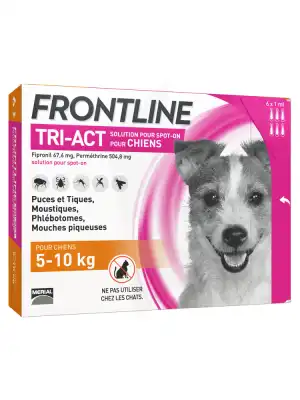 Frontline Tri-act Solution Pour Spot-on Chien 5-10kg 6pipettes/1ml à VALENCE