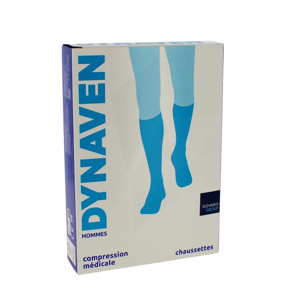 Sigvaris Dynaven Semi-opaque Fin Chaussette Classe 2 Homme Marine Long L