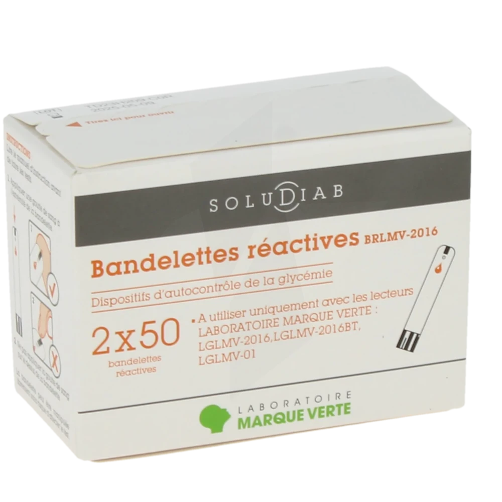 Soludiab Bandelettes Réactives Lmv  Boîte De 100