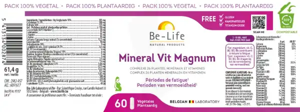 Be-life Mineral Vitamine Magnum Gélules B/60