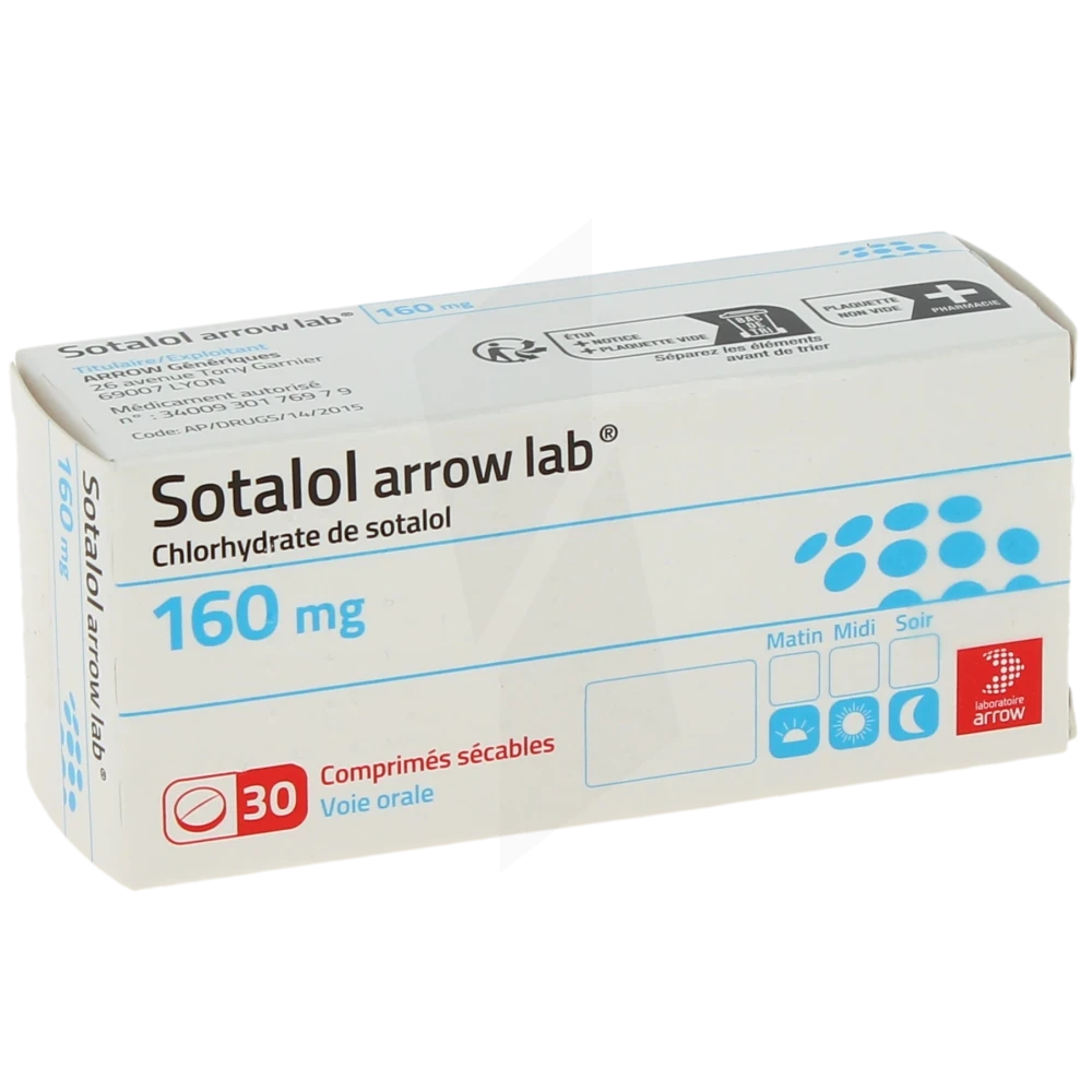 Sotalol Arrow Lab 160 Mg, Comprimé Sécable