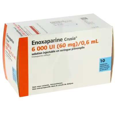 Enoxaparine Crusia 6 000 Ui (60 Mg)/0,6 Ml, Solution Injectable En Seringue Préremplie à Ris-Orangis