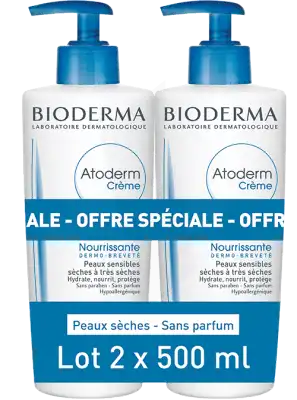 Atoderm Crème Sans Parfum Soin Familial Quotidien Fl Pompe/500ml+fl/500ml à SAINT-MEDARD-EN-JALLES