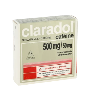 Claradol Cafeine 500 Mg/50 Mg, Comprimé Effervescent