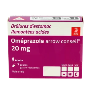Omeprazole Arrow Conseil 20 Mg, Gélule Gastro-résistante