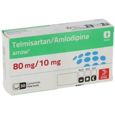 TELMISARTAN/AMLODIPINE ARROW 80 mg/10 mg, comprimé