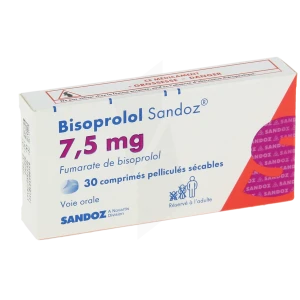 Bisoprolol Sandoz 7,5 Mg, Comprimé Pelliculé Sécable