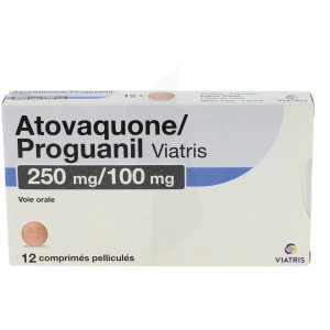 Atovaquone/proguanil Viatris 250 Mg/100 Mg, Comprimé Pelliculé