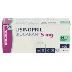 Lisinopril Biogaran 5 Mg, Comprimé Sécable
