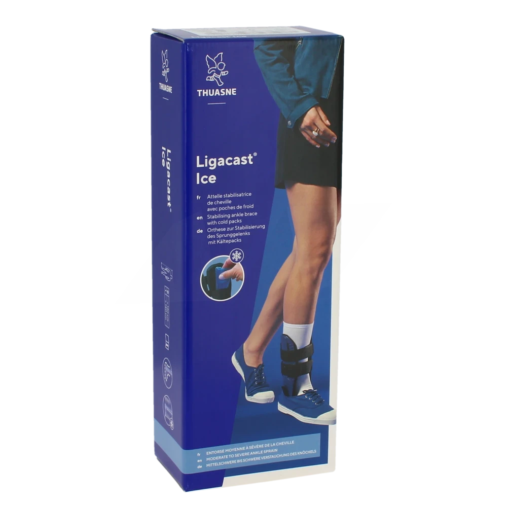 Thuasne Ligacast Ice Chevillère Noir/bleu Taille 0