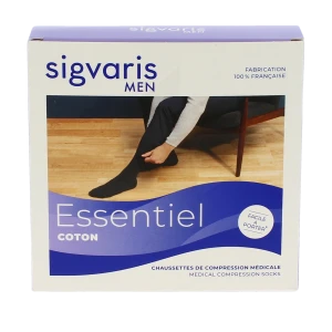 Sigvaris Essentiel Instinct Coton Chaussette Classe 2 Homme Sable Normal M