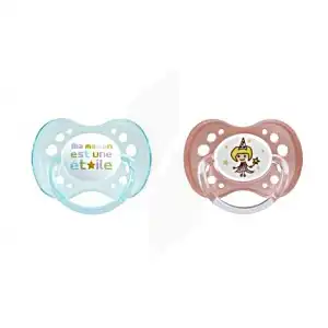 Dodie Duo Physio Sucette Avec Anneau Silicone Fille +18mois à Harly