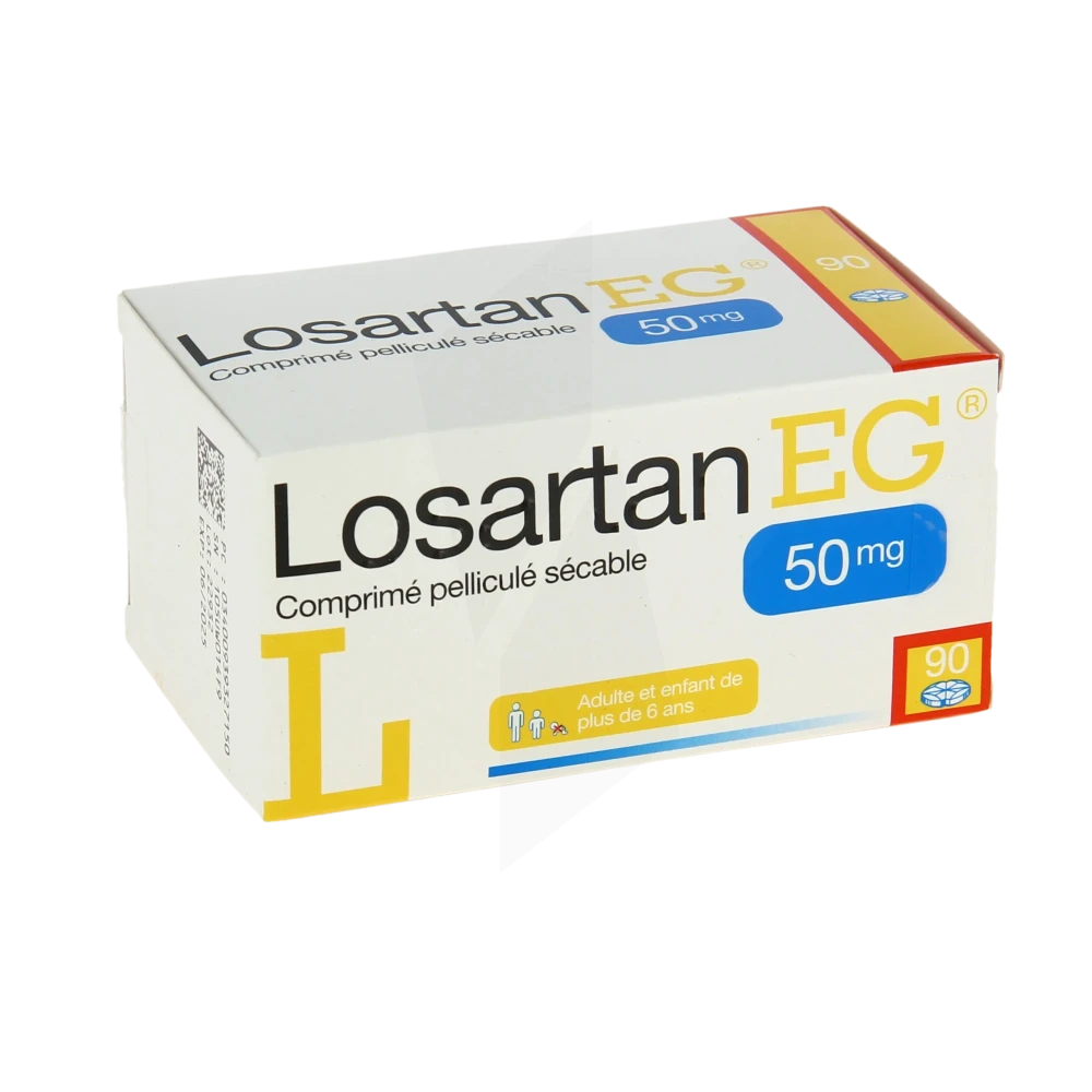 Losartan Eg 50 Mg, Comprimé Pelliculé Sécable