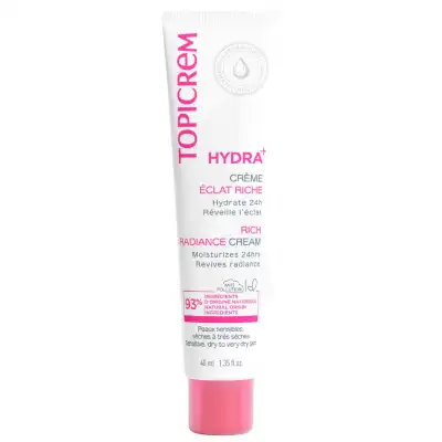 Topicrem Hydra+ Crème Hydratante éclat Riche T/40ml à HEROUVILLE ST CLAIR
