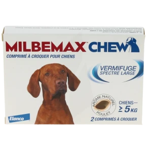 Milbemax Chew 12,5 Mg/125 Mg Comprimes A Croquer Pour Chiens, Comprimé à Croquer