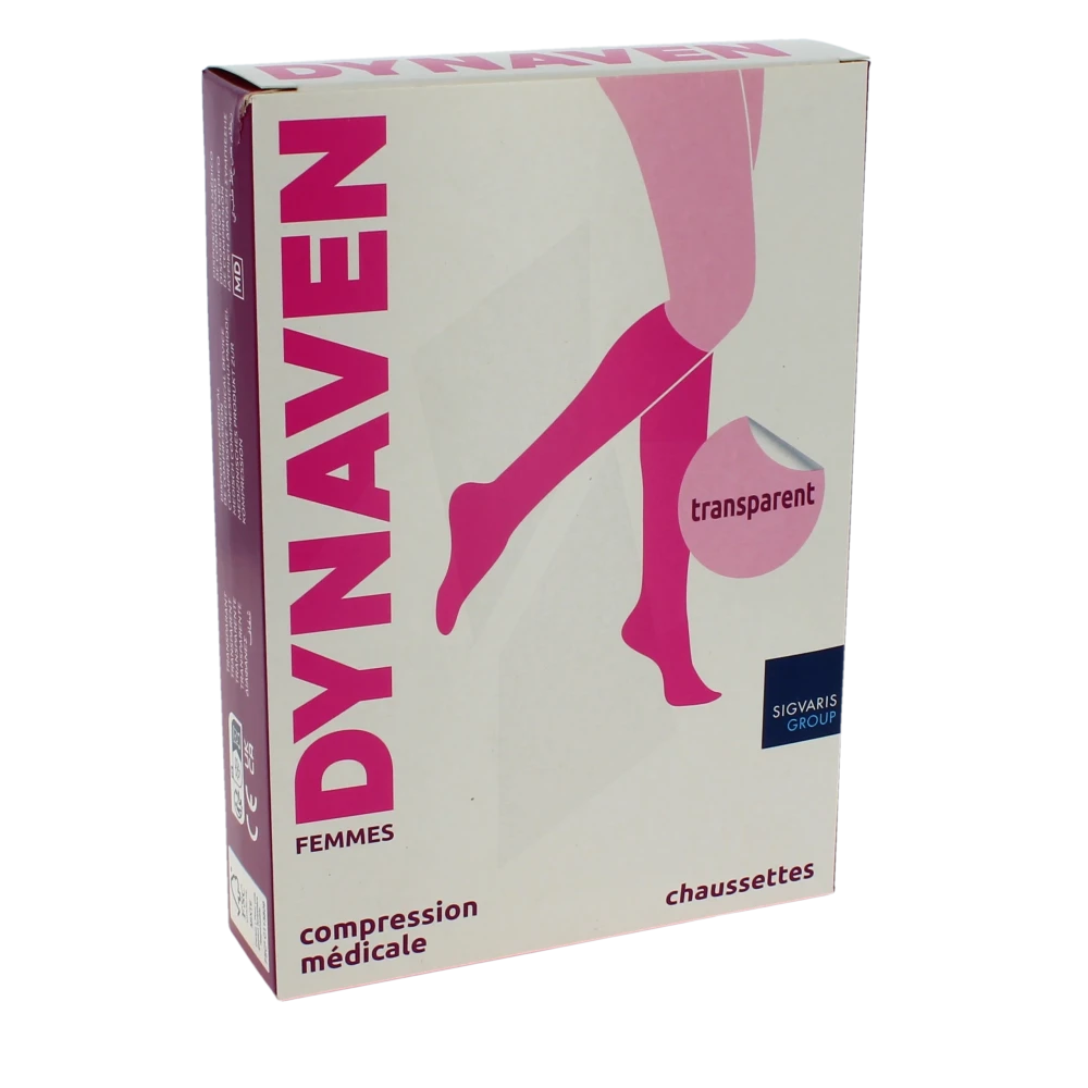 Sigvaris Dynaven Transparent Chaussette Classe 2 Femme Noir Long Xl