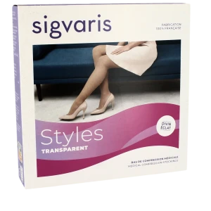 Sigvaris Styles Transparent Collant  Femme Classe 2 Beige 140 Medium Normal