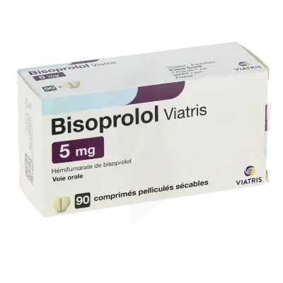 Bisoprolol Viatris 5 Mg, Comprimé Pelliculé Sécable à Osny