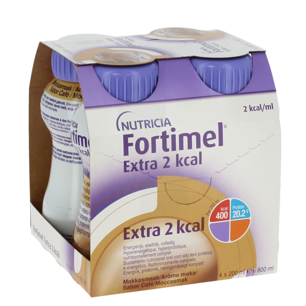 Fortimel Extra 2 Kcal Nutriment Moka 4 Bouteilles/200ml