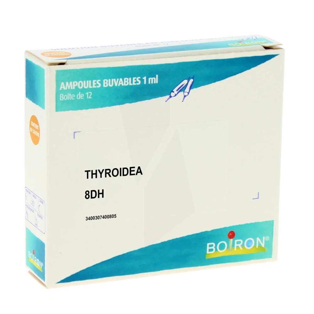 Boiron Thyroidea 8dh Solution Buvable En Ampoules Boîte De 12 Ampoules