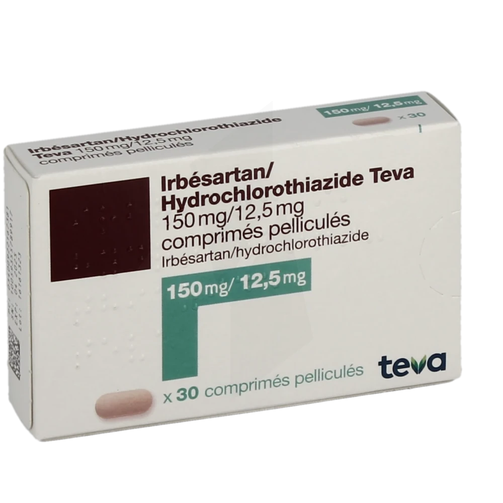 Irbesartan Hydrochlorothiazide Teva 150 Mg/12,5 Mg, Comprimé Pelliculé
