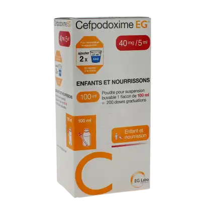 Cefpodoxime Eg Enfants Et Nourrissons 40 Mg/5 Ml, Poudre Pour Suspension Buvable à Abbeville