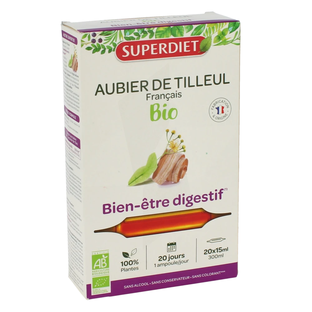 Superdiet Aubier De Tilleul Jus 20 Ampoules/10ml